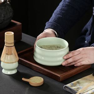 Luxury Porcelain Bowl Japanese Style Ceramic Set Matcha Whisk Bamboo Brush Color <b>Box</b> Packaging for <b>Tea</b> Ceremony - Product Image 3