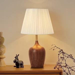 Japanese-Style Natural Wood Table Lamp Cream-Colored Zen-Inspired Design Bedroom/Study Room Decor Creative Tea Room Dimmable - Product Image 1