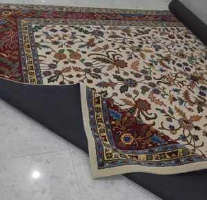 Anti slip Hand-Tufted Rug - Pottery Barn Style Floral Pattern Beige Carpet customize size available Handmade Area Runner Space - Product Image 5