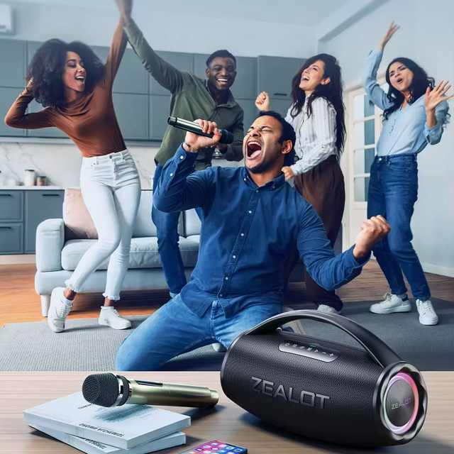 Caixa De Som Potente Bafle Bleutoof Haut Parleur Avec Micro Original Zealot S97m 80w Karaoke Speaker with Mic and Bluetooth