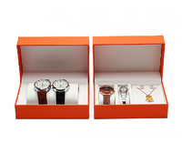 Ensemble de vente en gros Boîte à montres et à bijoux en cuir PU Papier velours Rangement Bracelet Collier Bague Accessoires Emballage cadeau
