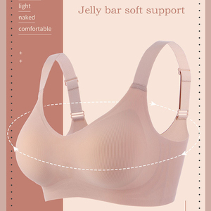 Reggiseno Senza Cuciture Plus Size da Donna, Senza Ferretto, Coppe Pieno Contenimento, Imbottitura Rimovibile, Spalline Larghe, Chiusura a Quattro Gancetti, Leggero, Intimo Quotidiano - Product Image 2