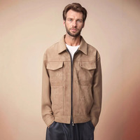 Printemps Automne Nouvelle Mode Hommes American High Street Solid Color Chamois Multi Pocket Zipper Jacket Coat Casual Trendy Coat Male