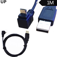 Schwarzes Abgeschirmtes USB 2.0 Daten- und Ladekabel mit 90-Grad-Winkel Micro-USB-Stecker
