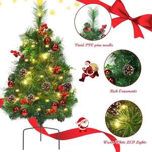 Árbol de Navidad Artificial de Alta Calidad con Base de PVC para Insertar en el Suelo, Mini Árbol de Pino para Escritorio, Decoración Pequeña para Jardín Exterior - Product Image 2