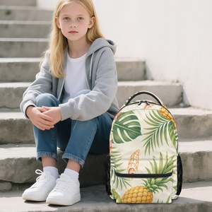 Mochila con Estampado de Hibisco y Piña Hawaiana, Directo de Fábrica, de Poliéster, con Estampado Completo, con Correas de Hombro Ajustables para Viaje - Product Image 5