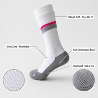 Chaussettes de basketball multicolores à compression mi-mollet, respirantes, avec soutien de la voûte plantaire, pour hommes et femmes