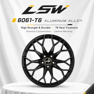 LS8073 18‑24 ล้อฟอร์จแบบกำหนดเอง 5x112 5x120 ET CB สีดำเงา ล้ออัลลอยด์โมโนบล็อก LS8073 สำหรับ BMW Benz Audi EV - Product Image 4