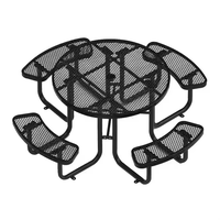 Table de pique-nique extérieure en métal expansé robuste de 4, 6 et 8 pieds avec banc, table à manger en acier pour jardin