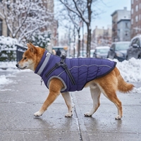 Manteau d'hiver chaud en polyester pour chien, veste réfléchissante imperméable doublée de polaire, gilet-harnais pour chiens de taille moyenne et grande