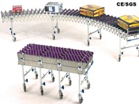 Convoyeur à rouleaux mobile rétractable en polyuréthane robuste en acier, silencieux, capacité de charge de 30 kg, ODM