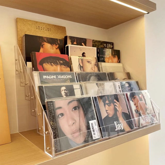Acrylic Foldable Disc Display Stand with Over 8 Layers for CD Album & Magazine Storage