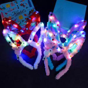 Accesorios <span class=keywords><strong>para</strong></span> <span class=keywords><strong>el</strong></span> Cabello Divertidos <span class=keywords><strong>para</strong></span> Niños, Diadema con Orejas de Conejo Brillantes, Diadema con Orejas de Conejo con Luces LED Intermitentes <span class=keywords><strong>para</strong></span> Pascua - Product Image 2