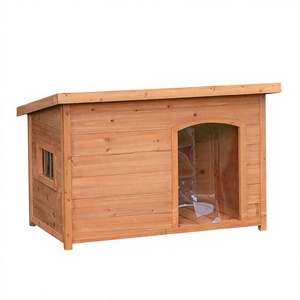 Wooden Dog Kennel Indoor/Outdoor Garden Cosy Wood House with Window for Medium/Large Dogs - Product Image 1