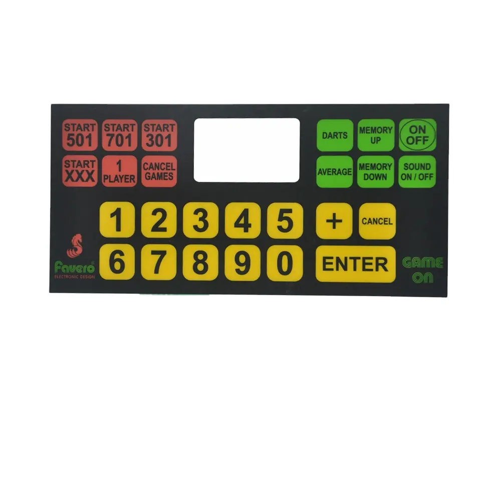 Factory custom design OBM remote control multi-function membrane switch panel sticker