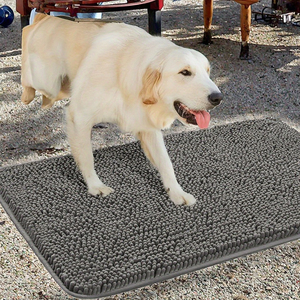 Hochwertige Mikrofaser Hunde- & Katzen-Türmatte Rutschfeste Chenille-Bettmatte mit Gummiboden Weiche Komfortable Haustier-Fußreinigungsmatte - Product Image 4