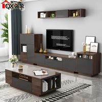 Meuble TV moderne de luxe en marbre et ensemble de table basse extensible en bois pour salon mobilier de maison multifonction