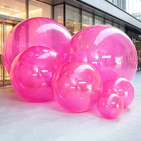 Boule gonflable géante irisée transparente avec lumières, ballon transparent pour décoration de mariage, festival, exposition commerciale sur herbe