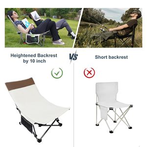 Chaises de camping portables pour adultes, pliantes, inclinables à plat, avec 3 positions, pour la plage, le jardin et les voyages - Product Image 4
