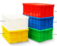 Boîte de conteneur en plastique robuste pour entrepôt industriel personnalisable, boîte de retournement