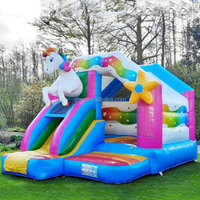 GMY Château gonflable licorne pour fête Location Gonfiabili Maison Gonflable Maison gonflable avec toboggan Combo