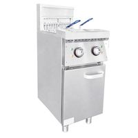 Friteuse électrique commerciale Kingbetter à double cuve en acier inoxydable, capacité 17-20L, 18KW, certifiée CE, pour hôtels et restauration rapide