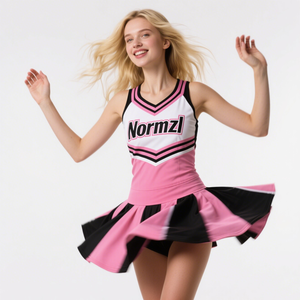 Groothandel Nevenactiviteit <span class=keywords><strong>Cheerleading</strong></span> Uniformen Roze Zwarte Sublimatie Grens <span class=keywords><strong>Cheerleading</strong></span> Uniform Meisjes Cheerleader Outfit - Product Image 5