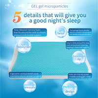 Oreiller à mémoire de forme Coussin de cou en mousse Oreiller de gel de lit blanc Oreillers de refroidissement bleus pour dormir Coussin de soulagement de la fatigue du cou de voyage
