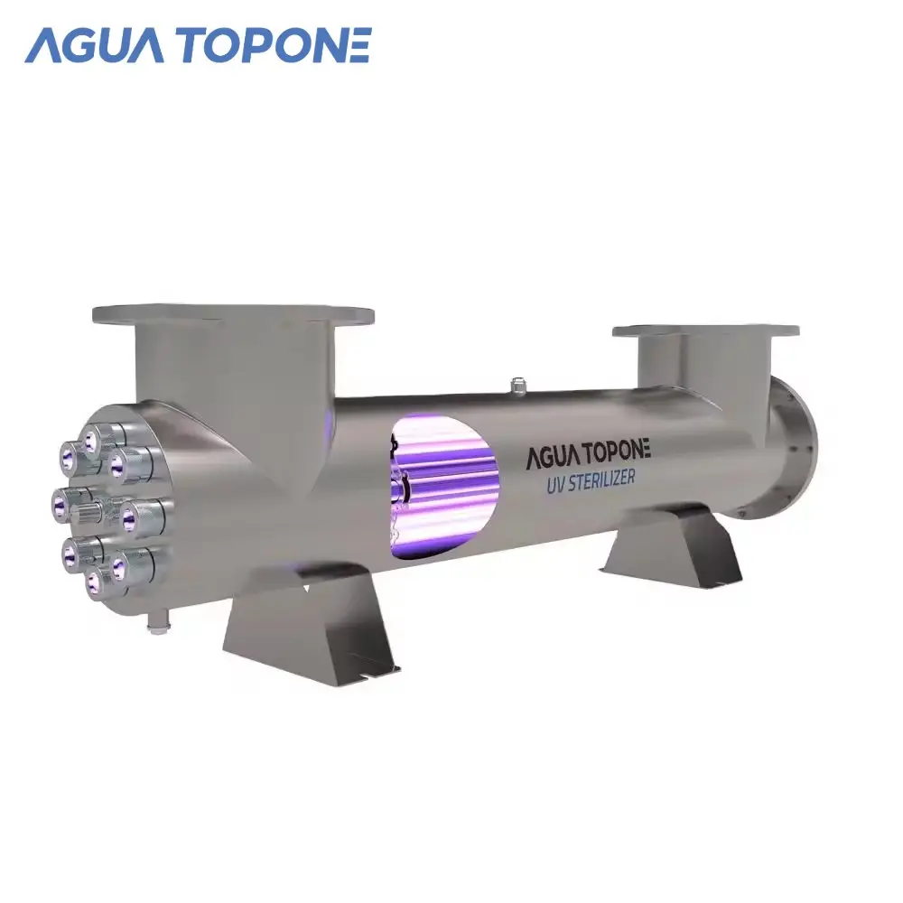 Industria sistema di trattamento delle acque Uv apparecchiature a media pressione in acciaio inox tubazioni Uv filtro acqua Agua