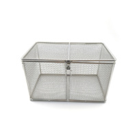 Panier de stérilisation en treillis métallique tissé en acier inoxydable chirurgical, plateau d'autoclave, soudé et plié pour le rangement des instruments chirurgicaux