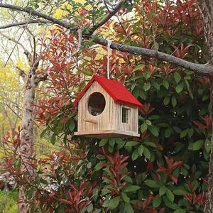 Nichoir vintage en fer forgé vieilli avec ornement d'oiseau, boîte à oiseaux suspendue résistante aux intempéries <span class=keywords><strong>pour</strong></span> la décoration extérieure de jardin et d'arbres - Product Image 6