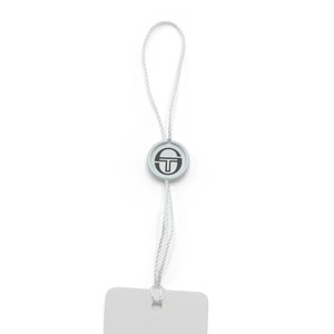 Étiquette de suspension blanche verrouillable de luxe personnalisée avec cordon et logo imprimé, solution d'emballage haut de gamme - Product Image 1
