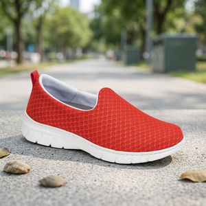 DIAN Great Quality Slip On Work Shoe Non-Skid Trainer Rojo Color Footwear With Flat <b>Pad</b> Design - Product Image 3
