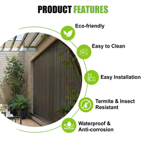 Panneau mural extérieur WPC personnalisé résistant à l'humidité, grille WPC pour balcon, largeur personnalisable pour cloison extérieure de balcon - Product Image 6
