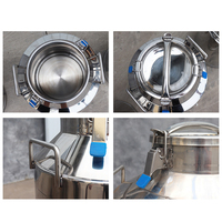 Seau de transport de lait en acier inoxydable non magnétique 18L 201 avec couvercle hermétique à quatre boucles pour ferme laitière