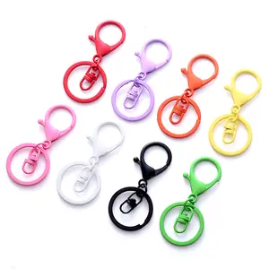 Colorful Metal Lobster Clasps Big Spring Clasps Hooks With Open Rings For Jewelry Making Keychain DIY Craft