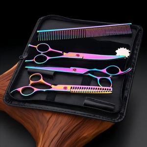 Tijeras de Entresacar Curvas Profesionales para Peluquería Canina, Acero Inoxidable Japonés 440C, Herramientas para Recortar el Pelo de Mascotas, <span class=keywords><strong>Venta</strong></span> al por Mayor de Fábrica - Product Image 3