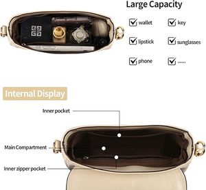 Women's Small Crossbody Purse PU Leather Top Handle Shoulder Handbags Satchel <b>Square</b> Bags for Women - Product Image 5