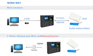 Relojes de tiempo para empleados Pequeña empresa Red TCP/IP Oficina Reloj de tiempo de huellas dactilares Máquina de tiempo de entrada y salida automática