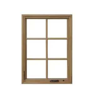 American style crank outswing solid wood casement windows