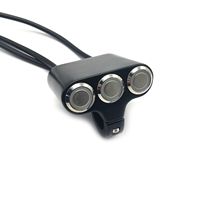 Interrupteur de guidon de moto en alliage d'aluminium noir découpé CNC 12V 7/8 triple interrupteur pour ATV/UTV/QUAD 2 boutons marche/arrêt 1 interrupteur à bouton-poussoir