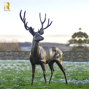 تمثال غزال من البرونز عالي الجودة للحدائق الكبيرة في الهواء الطلق بحجم طبيعي - Product Image 4