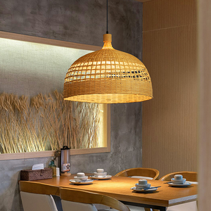 Lustre en bambou japonais, éclairage <span class=keywords><strong>zen</strong></span> chinois, LED intermédiaire, bois, hauteur réglable, beige, DIY pour bar, salle à manger, restaurant, maison - Product Image 3
