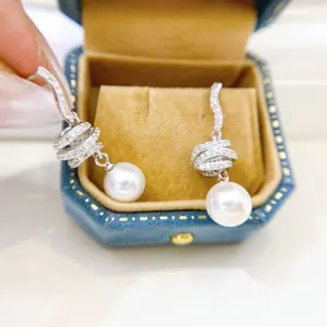 Perak 9Mm Ke 1Mm Anting Perhiasan Stud Cantik Pabrik Grosir 925 Desain Bulat Mode untuk Hadiah Wanita Pesta Zirkon
