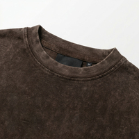T-shirt vintage personnalisé en jersey uni 100 % coton épais, coupe oversize, col rond, séchage rapide, respirant, style streetwear
