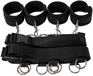 Système de retenue pour lit et Bondage avec menottes, poignets aux jambes, ceinture de retenue au poignet, jeux sexuels pour adultes - Product Image 2