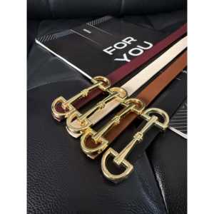 Cinturón de PU para mujer con hebilla de anillo en D dorado, estilo casual, delgado y ajustable para vestido o jeans. - Product Image 3