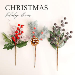 Grosir dekorasi Natal lintas batas jarum pinus simulasi stek <span class=keywords><strong>Berry</strong></span> panas dalam kotak bentuk pohon dikemas untuk penggunaan DIY - Product Image 5