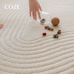 Không thường xuyên kem màu nước bằng chứng thảm cho phòng khách, mới dày đặc biệt hình và tối giản phong cách của <span class=keywords><strong>2025</strong></span> - Product Image 2