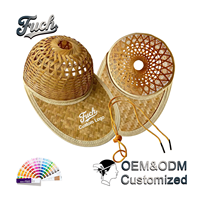 Casquette en paille unisexe tressée en bambou naturel, respirante, anti-UV, avec sangle de menton réglable, idéale pour l'été – Vente en gros